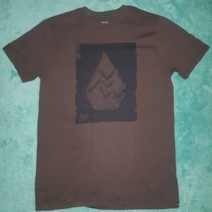 Volcom logo print short sleeve tshirt brown